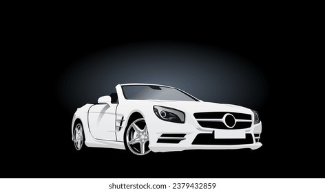 Car vector on black and white, Modern car.