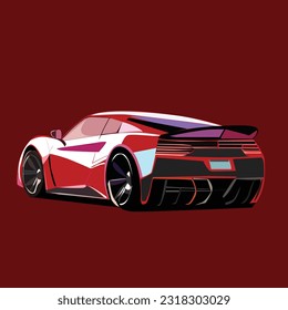 car vector on a red background