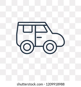 Car vector outline icon isolated on transparent background, high quality linear Car transparency concept can be used web and mobile
