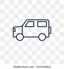 Car vector outline icon isolated on transparent background, high quality linear Car transparency concept can be used web and mobile
