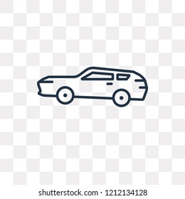 Car vector outline icon isolated on transparent background, high quality linear Car transparency concept can be used web and mobile