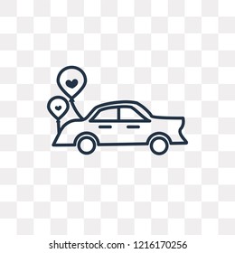 Car vector outline icon isolated on transparent background, high quality linear Car transparency concept can be used web and mobile