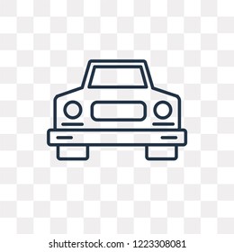 Car vector outline icon isolated on transparent background, high quality linear Car transparency concept can be used web and mobile