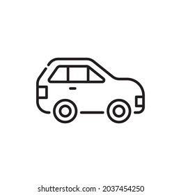 Car vector outline icon style illustration. Eps 10 file