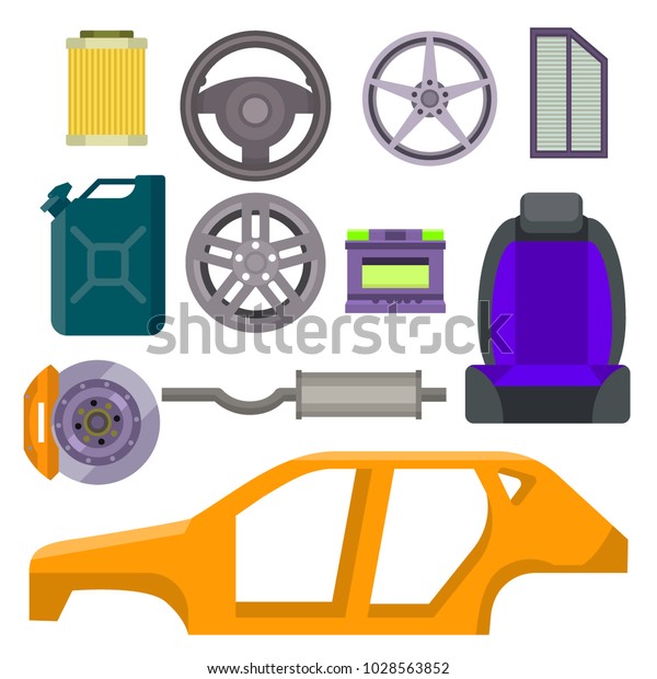 Car vector\
parts auto repair service vehicle mechanic repair of machines and\
equipment motocar\
illustration
