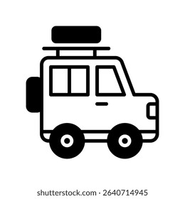 Car Vector for Road Trips and Off-Road Adventures. SUV illustration, travel vehicle concept, outdoor journey design.