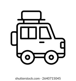 Car Vector for Road Trips and Off-Road Adventures. SUV illustration, travel vehicle concept, outdoor journey design.