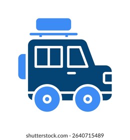 Car Vector for Road Trips and Off-Road Adventures. SUV illustration, travel vehicle concept, outdoor journey design.