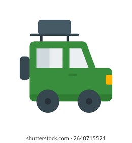 Car Vector for Road Trips and Off-Road Adventures. SUV illustration, travel vehicle concept, outdoor journey design.