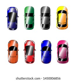 car vector roof top view
