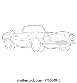 Car vector, car set, Vintage car, Technology concept, Sport car, Line art, Luxury life, Old school, Vector illustration