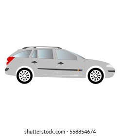 Car vector silhouette colored