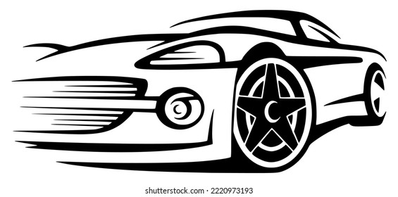 car vector, silhouette vector, isolated illustration abstract pattern on white background