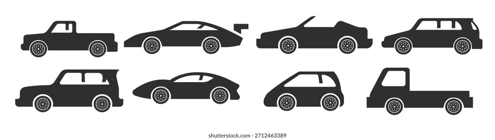 Ilustración de Vectores de silueta de Vector de coche