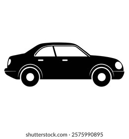 Car vector silhouette-isolated white background-vector illustration