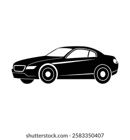 Car vector silhouette-isolated white background-vector illustration
