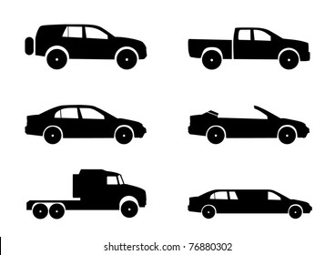 Car vector silhouettes