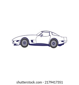 Car vector sketch graphic element on white background