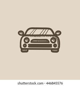 Car vector sketch icon isolated on background. Hand drawn Car icon. Car sketch icon for infographic, website or app.