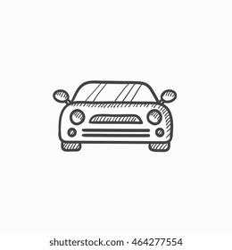 Car vector sketch icon isolated on background. Hand drawn Car icon. Car sketch icon for infographic, website or app.