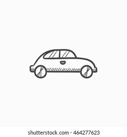 Car vector sketch icon isolated on background. Hand drawn Car icon. Car sketch icon for infographic, website or app.
