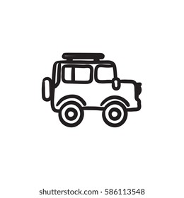 Car vector sketch icon isolated on background. Hand drawn Car icon. Car sketch icon for infographic, website or app.