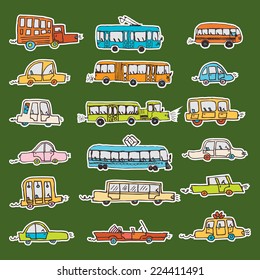 car vector sticker doodle