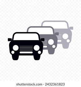 Car vector symbol, flat silhouette of passenger car.