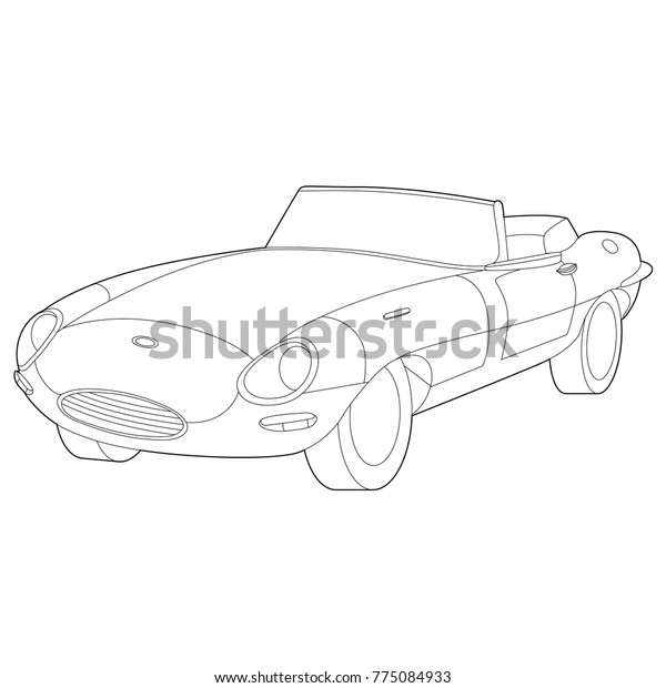 Car vector, Technology\
concept, Retro car, Vintage sport car, Line vector art, Vector\
illustration