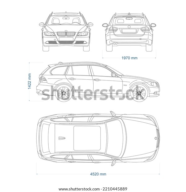 Car\
vector template. Car blueprint. Car on white background. Mockup\
template for branding. Blank vehicle branding\
mockup.