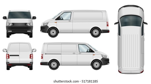 Car vector template. Cargo minivan isolated on white background. All elements in groups on separate layers. The ability to easily change the color.