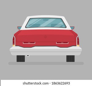 Car vector template Flat style logo icon illustration. Back view