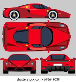 Car vector template on background. Business sedan isolated. All elements in groups on separate layers. The ability to easily change the color.