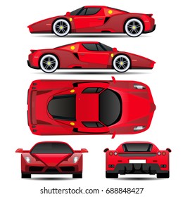 Car vector template on background. Business sedan isolated. All elements in groups on separate layers. The ability to easily change the color.