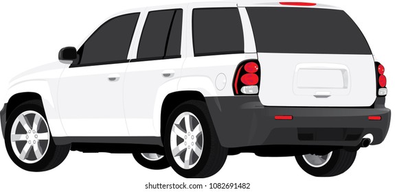car vector template on white background realistic composition isolated rear view