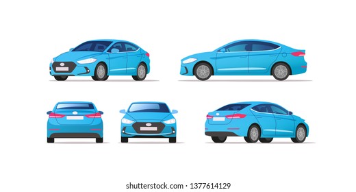 Car vector template on white background. Business sedan isolated. Vector illustration. - Shutterstock ID 1377614129
