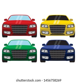 Car vector template on white background. Flat style.