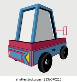 Car vector template on white background. Vector illustration.
. Mini and cartoon car.