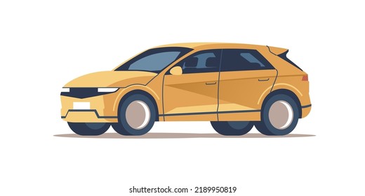 Car vector template on white background. City SUV isolated. Vector illustration.