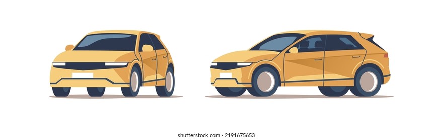 Car vector template on white background. City SUV isolated. Vector illustration.