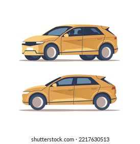Car vector template on white background. City SUV isolated. Vector illustration.