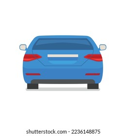 Car vector template on white background. Business sedan isolated. Vehicle branding mockup. Back view. Eps 10