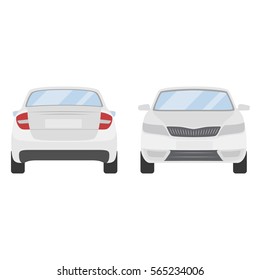 Car vector template on white background. Business sedan isolated. white sedan flat style.