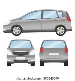 Car vector template on white background. Hatchback isolated. business design, grey hatchback car