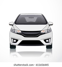 Car Vector Template on White Background. Business sedan isolated. Hatcback Model or Short Sedan.