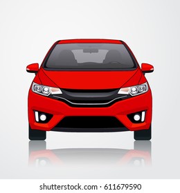 Car Vector Template on White Background. Business sedan isolated. Hatcback Model or Short Sedan.