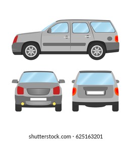 Car vector template on white background. Sport Utility Vehicle isolated. flat style, business design, grey Sport Utility Vehicle crossover car.
