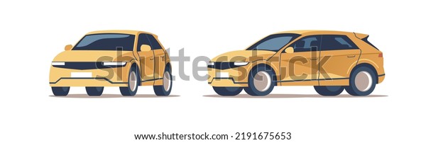 Car vector template on white background.\
City SUV isolated. Vector\
illustration.