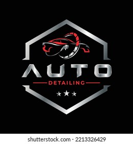 Car vector template, Repair, Car Detailing, Auto Wash, geometric shield logo template car 