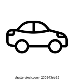 Icono De Línea Gruesa Del Vector De Coche Para Uso Personal Y Comercial.
